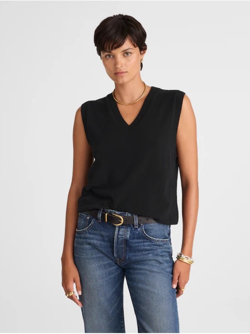 Madewell 100% Cashmere V-Neck Sweater Vest Size Medium